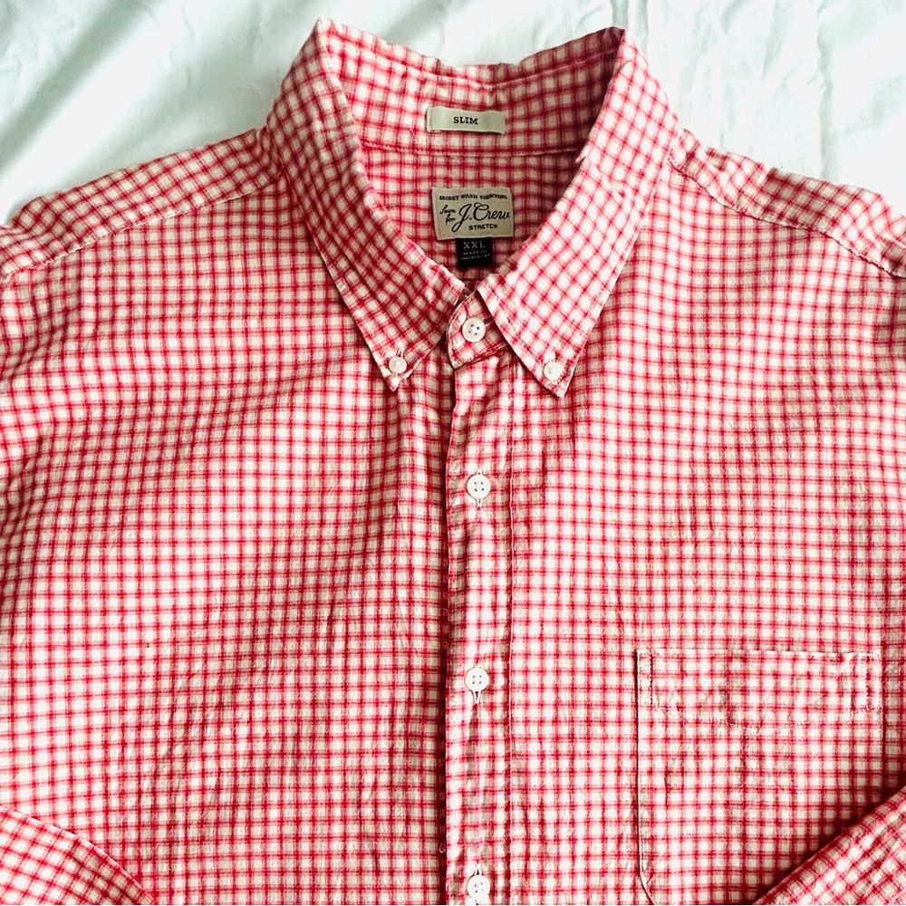 J Crew Secret Wash Stretch Button Down Casual Long Sleeve Shirt